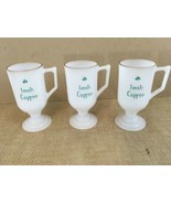 Irish Coffee Vintage Set of 3 Milk Glass Cups Mugs - $14.85