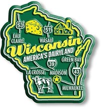 Wisconsin Premium State Magnet by Classic Magnets, 2.3&quot; x 2.5&quot;, Collectible Souv - £3.02 GBP