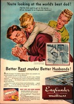 1946 Englander Mattress World's Best Dad Better Husband, Vintage Print AD d7 - $25.98