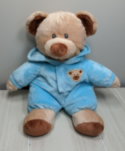 Ty Pluffies Baby Tan Brown Teddy Bear plush 2010 Blue Pajamas - $15.58