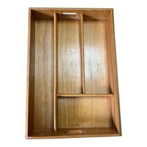 Vintage Wooden Cutlery Tray Organizer Made in Romania 1980s Beech Wood S... - $25.20