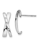 Sterling Silver White Ice .06 Ct Diamond Crossover Earrings - €167,31 EUR