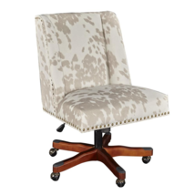 Draper Linen Office Chair, Light Cow Print - $370.99