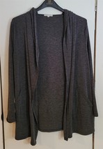 Womens S Stevie Hender Dark Gray 2 Pocket Hoodie Hooded Open Cardigan Sw... - $18.81