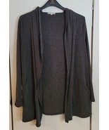 Womens S Stevie Hender Dark Gray 2 Pocket Hoodie Hooded Open Cardigan Sw... - $18.81