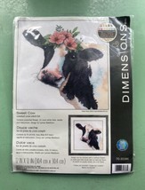 Dimensions 35386 Sweet Cow With Flowers Counted Cross Stitch Kit Holstein New - $16.83