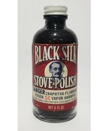 Vintage Black Silk Stove Polish Bottle USA Antique Skull and Bones Poiso... - $19.00 CAD