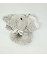 Elephant Gray Plush Baby Hand 5&quot; Rattle Lovey Soft Toy B61 - $9.99