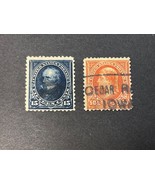 1894 US Postage Stamps #259 &amp; #260 Used Hinged 1 Small Tear - £17.72 GBP