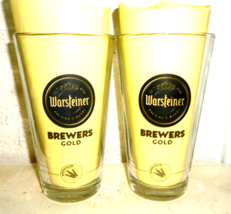 2 Warsteiner Brauerei Warstein Brewers Gold German Beer Glasses - £10.26 GBP