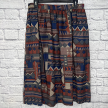 Vintage Selections by Manor House Aztec Midi Skirt Pleated Size 16 Western  - £31.10 GBP