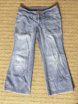 Vintage 90s Y2K Blue Asphalt Button Fly Capri Cropped Jeans Medium Wash ... - $15.00