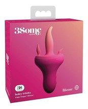 THREESOME HOLY TRINITY RECHARGEABLE 3 WAY PLEASURE TONGUES VIBRATOR - £57.48 GBP