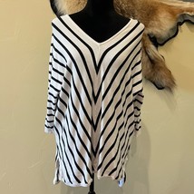 Chico’s Black White Striped Sweater - $26.89