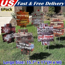 Halloween Yard Signs Decoration Haunted House Scary Party Warning Sign 6... - £20.44 GBP