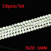JHNBY White  beads High quality  Sea s Stone Round Loose bead ball 4/6/8MM handm - £43.73 GBP
