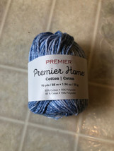 Premier Yarns Home Cotton Yarn -4437 Raindrop Splash Blue Variegated Yarn - £7.01 GBP