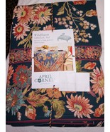 APRIL CORNELL WILDFLOWER TEAL FLORAL PATTERN TABLECLOTH 60&quot;X102&quot; 100% CO... - $39.59