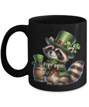 Raccoon Leprechaun Black Mug For St. Patrick&#39;s Day, Trash Panda Cup, Raccoon Gif - £18.32 GBP+