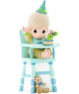 Precious Moments Baby Boy in Highchair Hip Hip Hooray You&#39;re One Year Ol... - £62.56 GBP