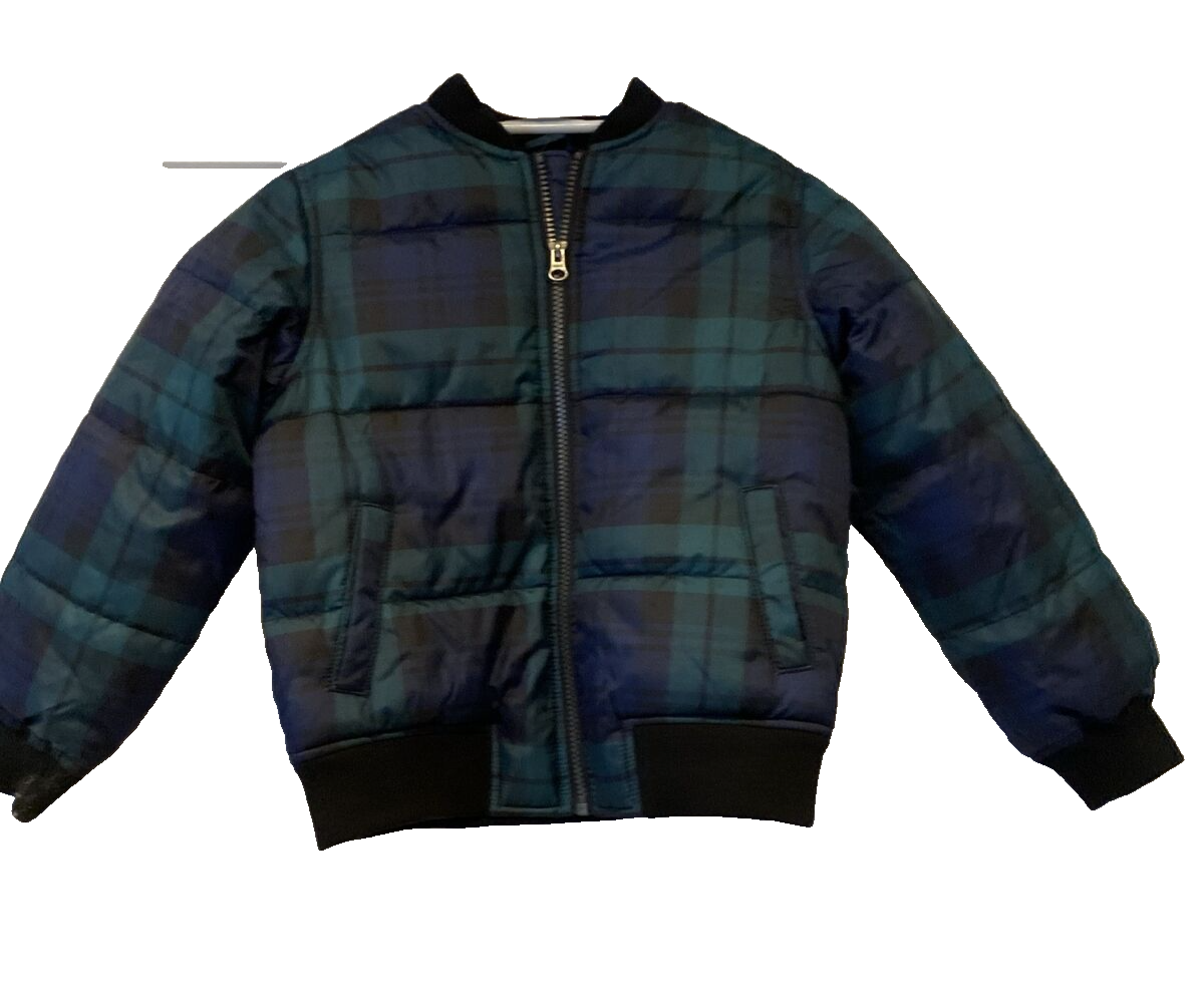 Old Navy Boys Water Resistant Plaid Bomber Jacket Size Sm (6-7) NWT - $14.24