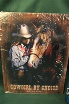 Vintage Tin &quot;Cowgirl By Choice&quot; Wall Sign, 12&quot; x 16&quot; - £23.92 GBP