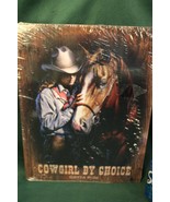 Vintage Tin &quot;Cowgirl By Choice&quot; Wall Sign, 12&quot; x 16&quot; - £23.62 GBP