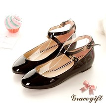 Of chanmeb patent pu leather shoes women double strap buckle flats ladies big plus size thumb200
