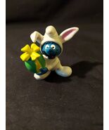 Smurfs White Bunny Smurf Easter Egg 20496 Rare Vintage Display Figurine - $151.69 MXN