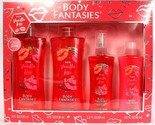 1 Body Fantasies Pink Vanilla Kiss 4 Piece Gift Set Made in USA Soft Flo... - $34.99