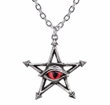Red Curse Magick Pentagram Pendant Evil Red Snake Eye Amulet Alchemy Got... - $25.95