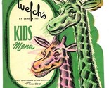 Welch&#39;s of Long Beach California Kids Menu Giraffes Fish &amp; Seahorse 1953 - £21.86 GBP