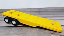 VTG Yellow Tonka Lowbed Trailer Plastic A40 Tinplate Blech Flatbed Flat Bed - $16.38
