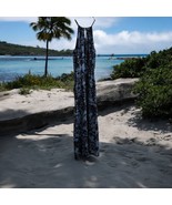 Loft Summer Halter Maxi Dress Size S 2 Tone Blue Floral Design Sleeveless - $480.74 MXN