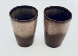 Frankoma Pottery Plainsman Brown Satin Tumblers Glasses Number 5L 4 3/4&quot; - £14.78 GBP