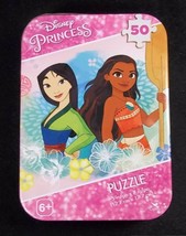 Disney Princess Mulan &amp; Moana mini puzzle in collector tin 50 pcs New Se... - £3.13 GBP