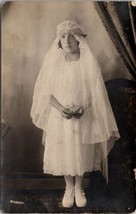 Belleville NJ Josephine Dimeo First Communion Beautiful Girl in Veil Postcard Y4 - £11.18 GBP