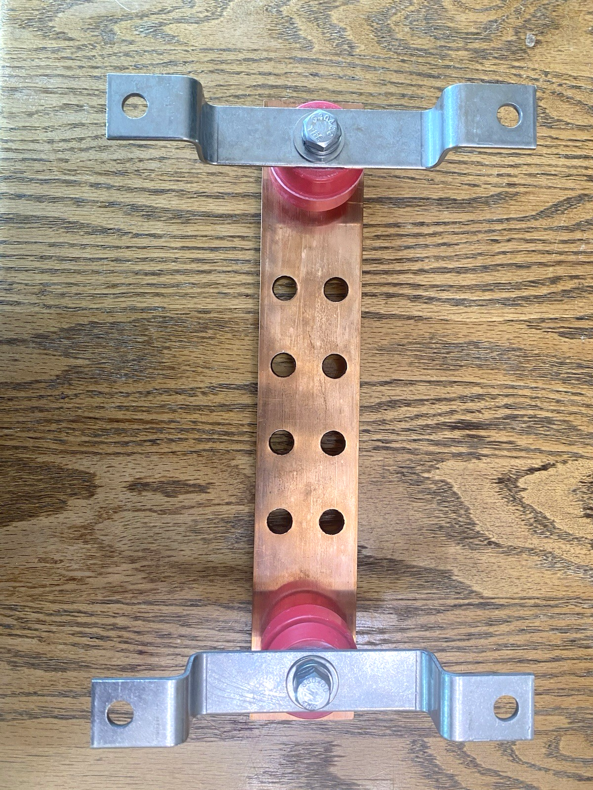 Harger, 1/4 x 2x 12", Ground Bar With Wall Mounting Brackets and Insulators, Item image 2