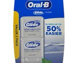 (2) Pk ORIGINAL Oral-B Glide PRO HEALTH Deep Clean Dental Floss Cool Mint 43.7yd
