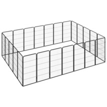 Dog Playpen Black Powder-coated steel Large Collapsible - $11,027.13 MXN