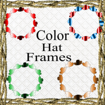 Hat Circle Frames 2a-Digital ClipArt-Art Clip-Gift Tag-Notebook-Invitations-Scra - £0.99 GBP