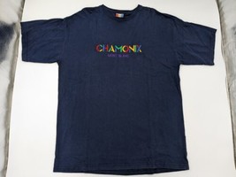 Chamonix Mont Blanc Ski Skiing Resort T-Shirt Men&#39;s Adult Size XL Vintage France - £19.35 GBP