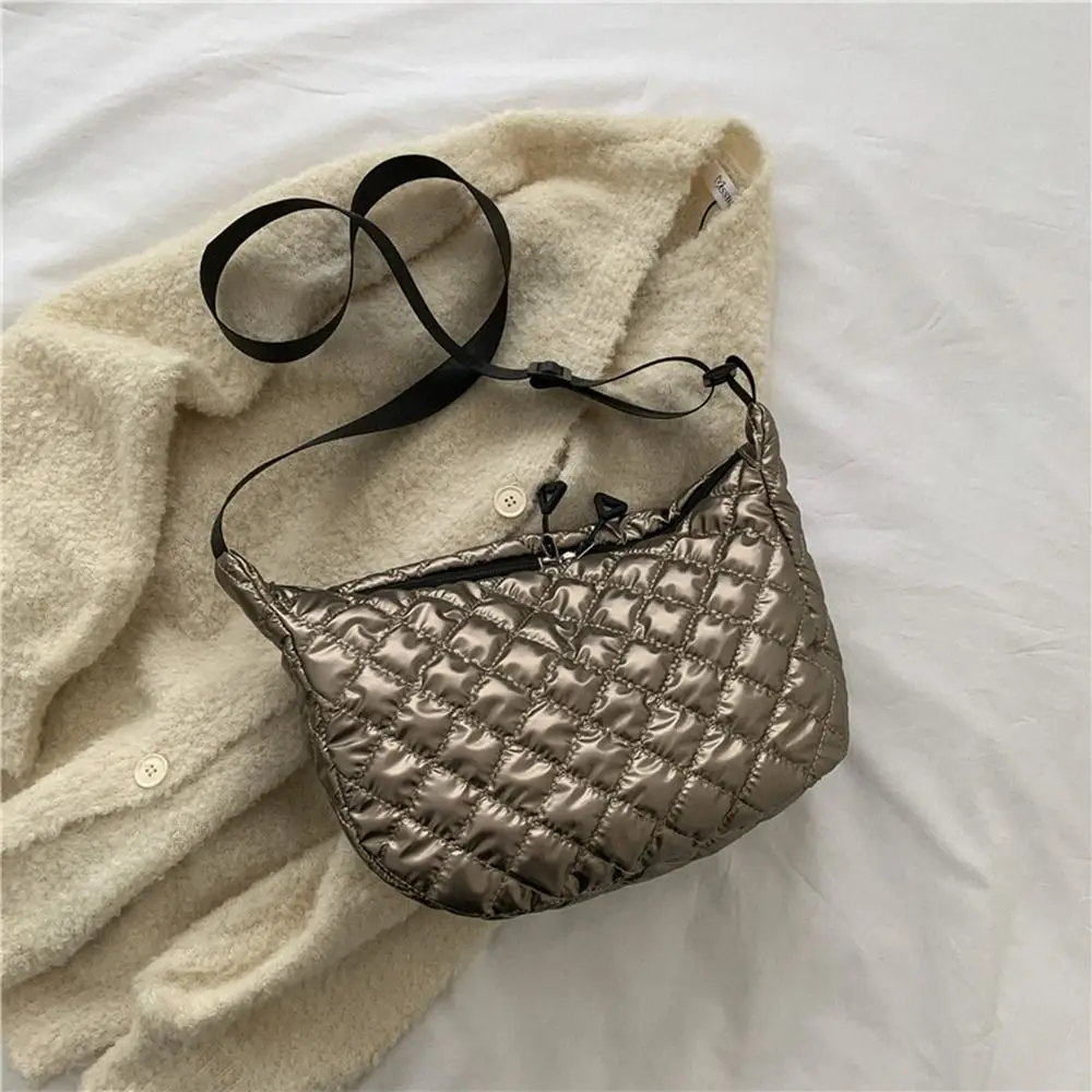 Fashionable Lattice Pattern Space Cotton Shoulder Bag Handbag Women Larg... - £16.44 GBP