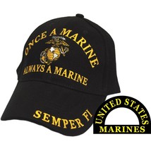 Once A Marine Always A Marine Semper Fi Hat Black - £15.13 GBP