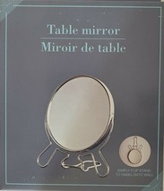 Table Vanity Mirror Two-sided 1X/2X Magnifying 4.5 Inch Flip Stand or Wall Hang - £3.10 GBP