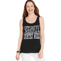NWT Style &amp; Co. Fun Southern Style Tank Top Cowboys America &amp; Country Music sz L - £19.97 GBP