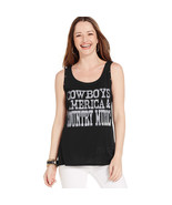 NWT Style &amp; Co. Fun Southern Style Tank Top Cowboys America &amp; Country Mu... - £20.02 GBP