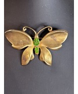 Vtg Napier Signed Butterfly Rhinestone PIN BROOCH W/ Gold Tone Metal and... - £18.39 GBP