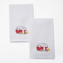 Floral Camper Set of 2 Hand Towels Embroidered Hand Towels for Spring Summer - £24.50 GBP