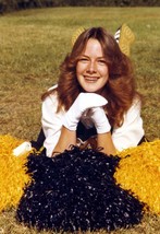 Vintage Cheerleader on Ground with Pom Poms Snapshot - $129.42 MXN